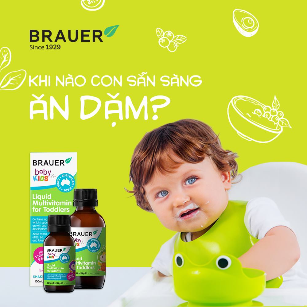 Siro bổ sung vitamin tổng hợp Brauer Liquid Multivitamin for Toddlers (100ml) cho trẻ từ 1-3 tuổi quatangme