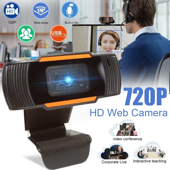 Webcam máy tính Full HD 720P | Webcam có mic , Kết nối cổng USB dễ dang, học online, livetream | bảo hành 6 tháng