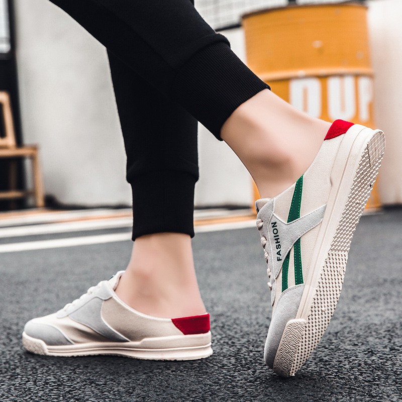 Dép lười bít mũi không gót bằng vải canvas hợp thời trang dễ phối đồ cho nam | BigBuy360 - bigbuy360.vn