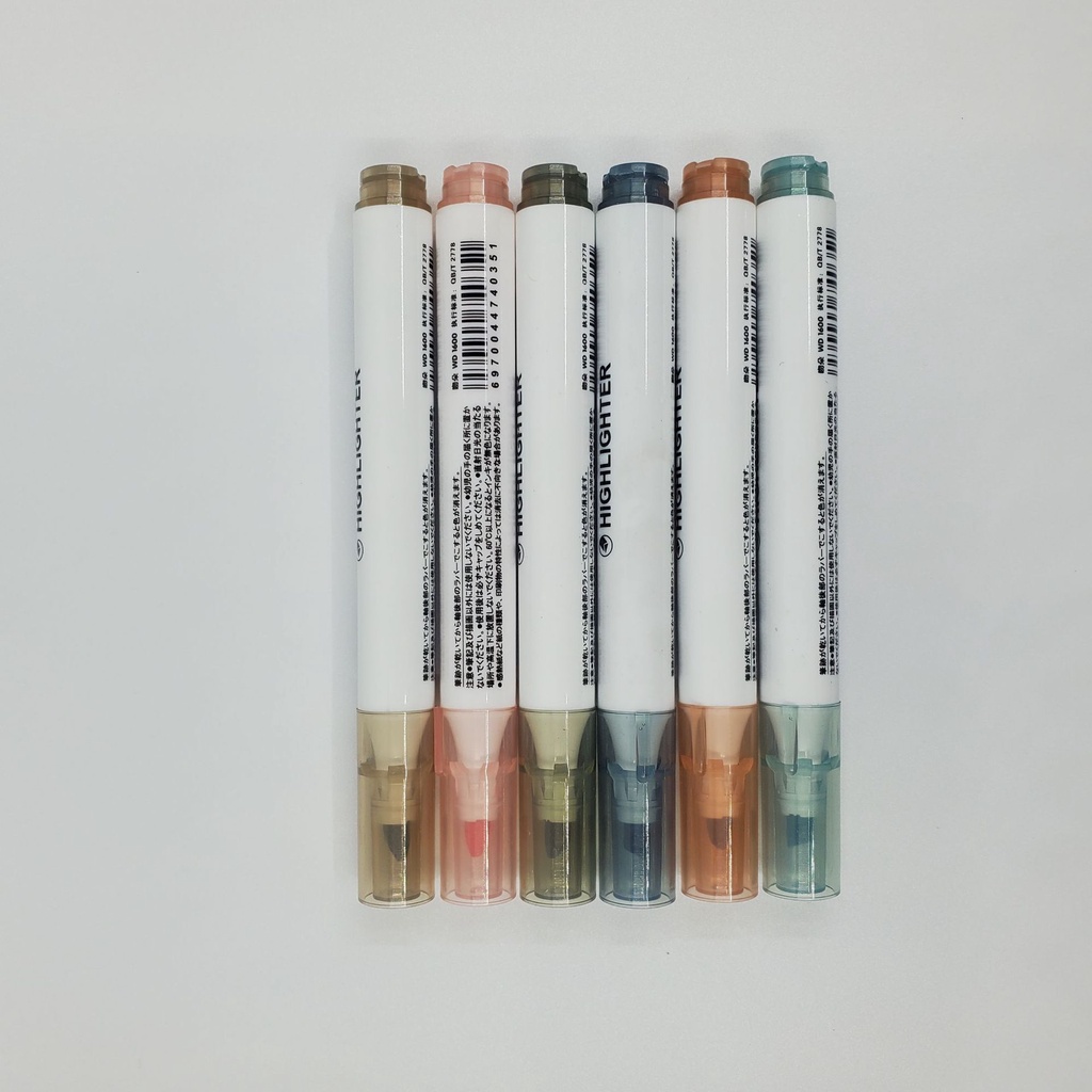 Set 6 bút dạ quang đánh dấu nhiều màu sắc thiết kế đơn giản