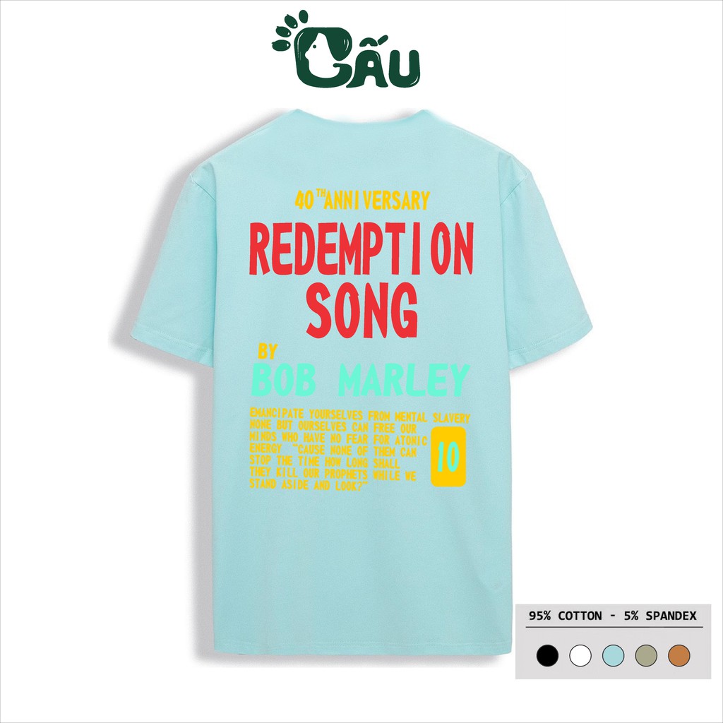 Áo thun nam GẤU 194 cổ tròn tay ngắn vải coton co dãn, dày dặn, form regular fit - BOB MARLEY