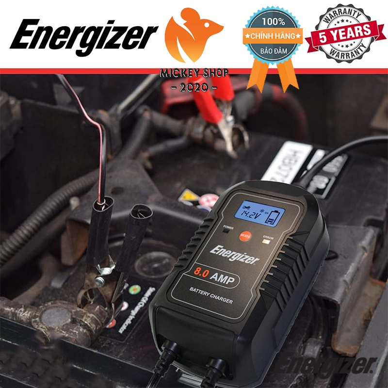 SẠC BÌNH ẮC QUY CAO CẤP ENERGIZER 8Amp - BẢO HÀNH 5 NĂM
