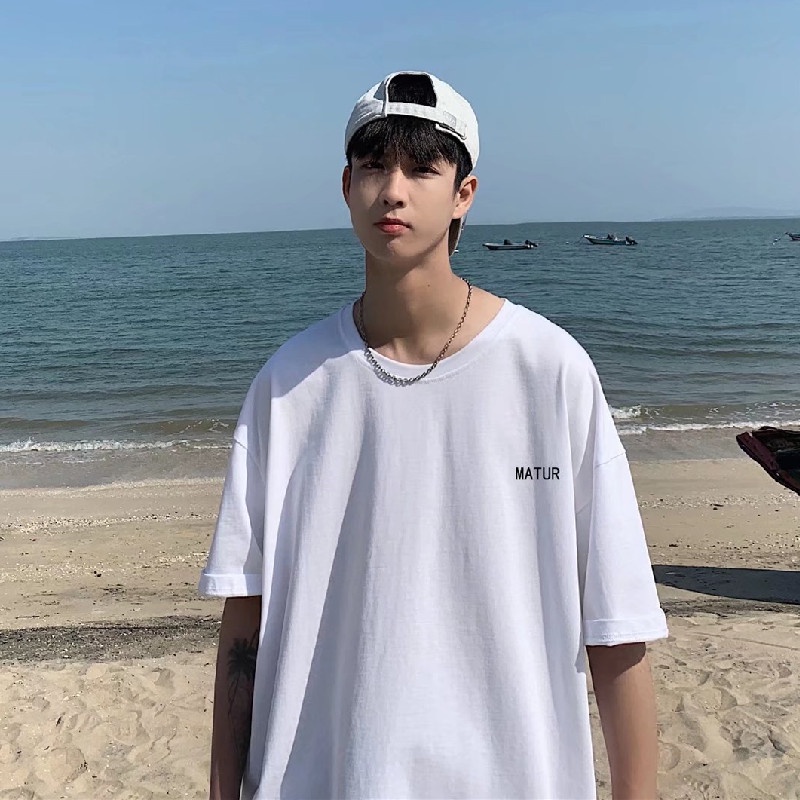 Áo Thun Tay Ngắn Dáng Rộng Thời Trang Mùa Hè Phong Cách Hàn Quốc Cho Nam