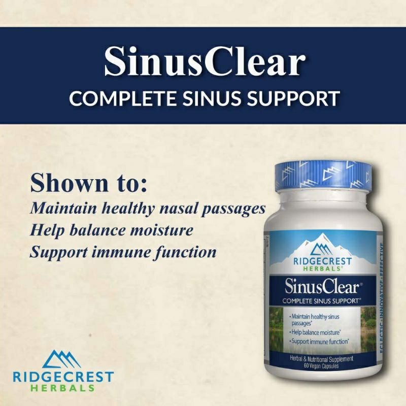 [ Date 8/2025] Viên uống hỗ trợ viêm xoang , nghẹt mũi Sinus Clear của RIDGECREST HERBALS 60 viên