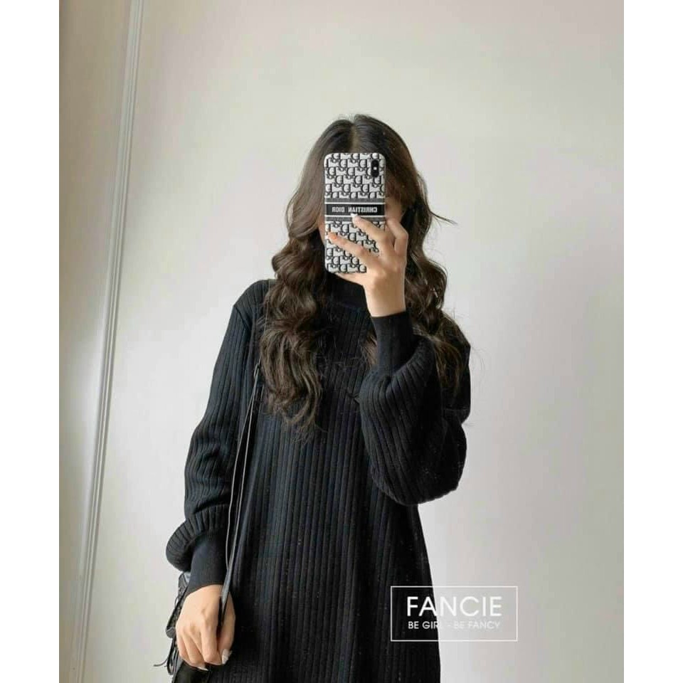 Đầm Gân Đũa Dáng Xuông Chất Tăm Gân Mềm Mại