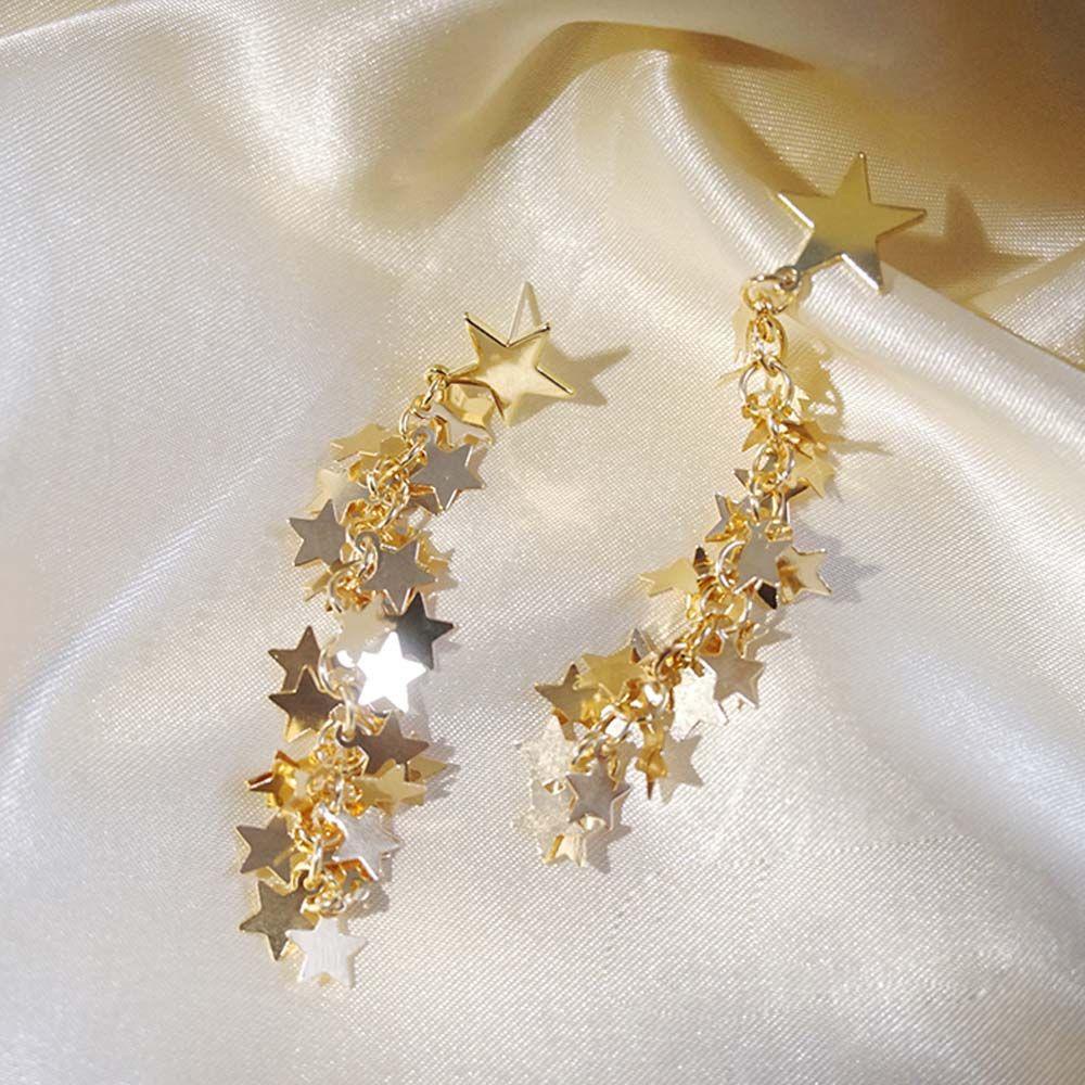 Bông Tai Thời Trang Xinh Xắn Cho Nữ|Khuyên Tai Tua Rua Hình Ngôi Sao Nhiều Màu Sắc