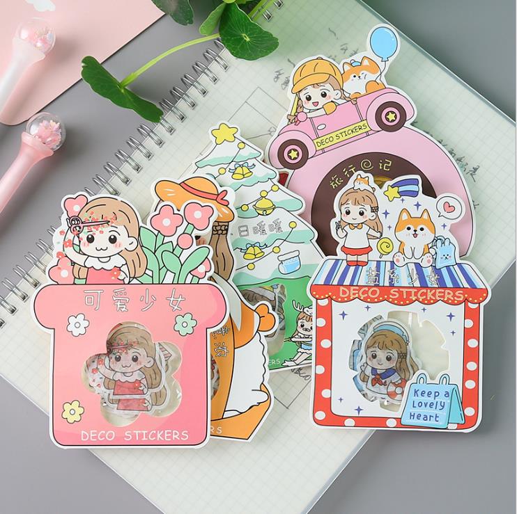 Một gói 40 nhãn dán dễ thương dùng để trang trí thiết kế tiện dụng thủ công DIY