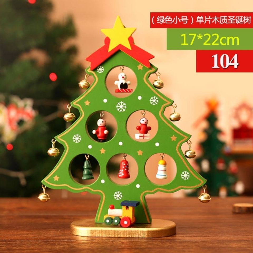Cây thông giáng sinh bằng gỗ để bàn sáng tạo dành cho trẻ em