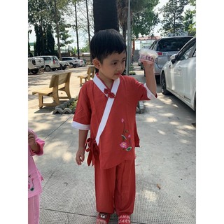 Đồ Lam Đi Chùa Cho Bé # Xéo Nơ Lụa Mát