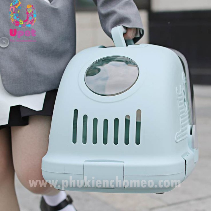 [ĐỘC QUYỀN] Lồng hàng không vận chuyển thú cưng in hình mèo cao cấp có kèm khay vệ sinh cho chó mèo nhỏ