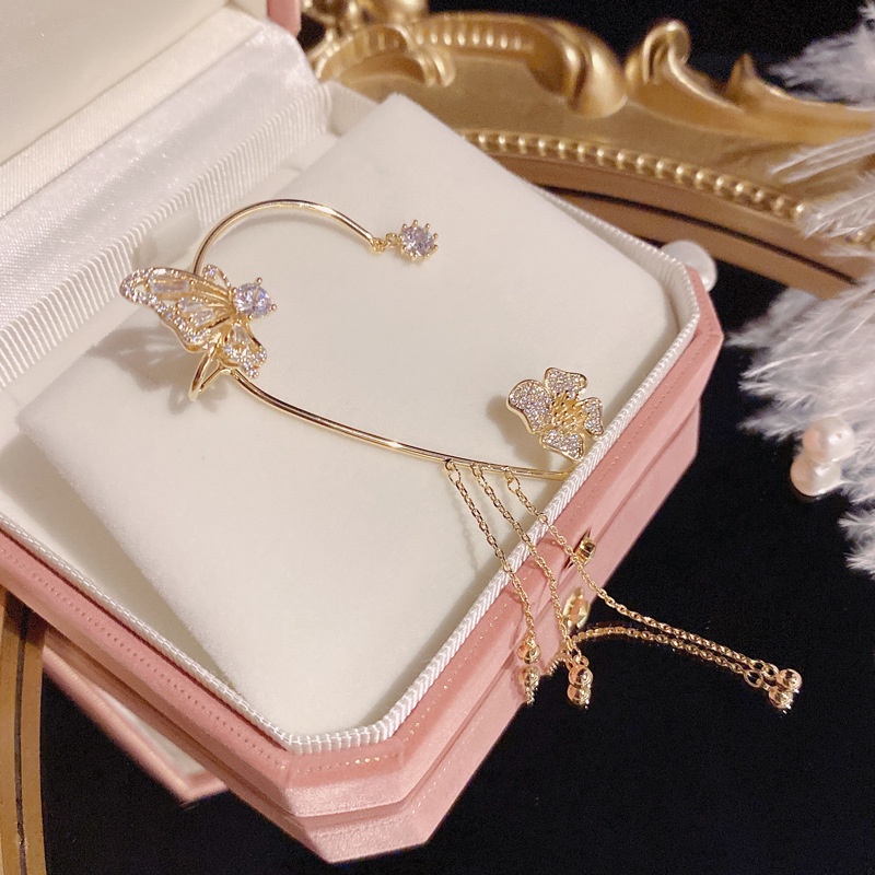 Khuyên Tai Dạng Kẹp Không Xỏ Lỗ Hình Hoa Bướm Đơn Giản Thời Trang Mới Cho Nữ