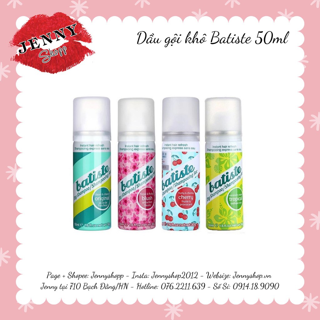 Dầu Gội Khô Batiste Dry Shampoo 50ml