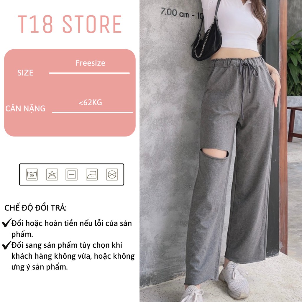 quần ống rộng nữ cạp chun lai tưa chất da cá T18 STORE QT07