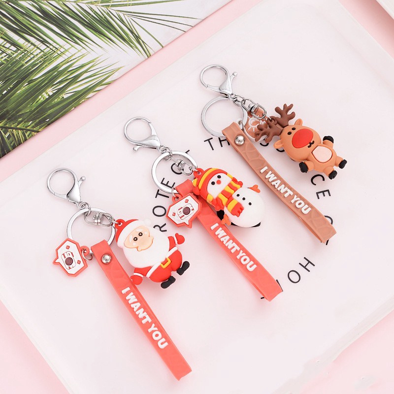 Móc Khóa Hình Ông Già Noel Nhồi Bông Dễ Thương