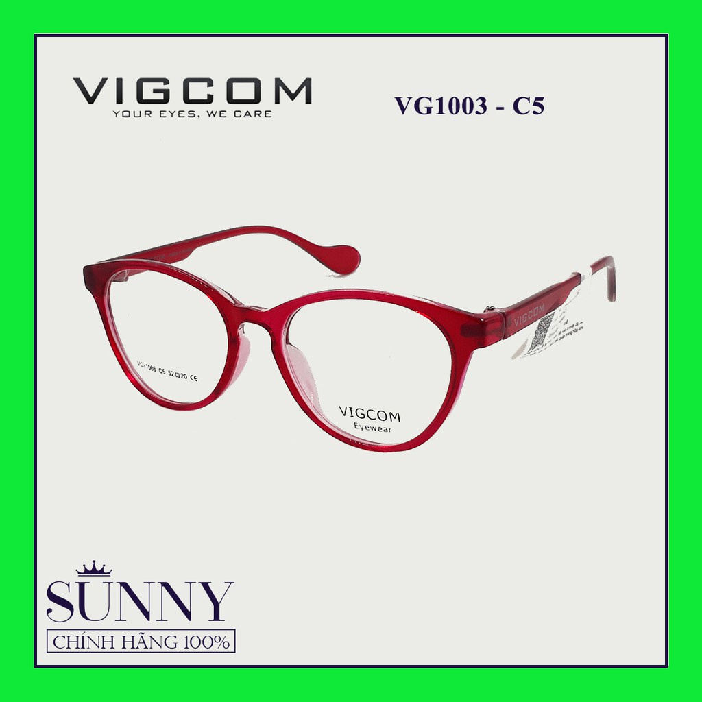 Gọng kính thời trang Vigcom VG1003 nhiều màu chính hãng, thiết kế dễ đeo bảo vệ mắt