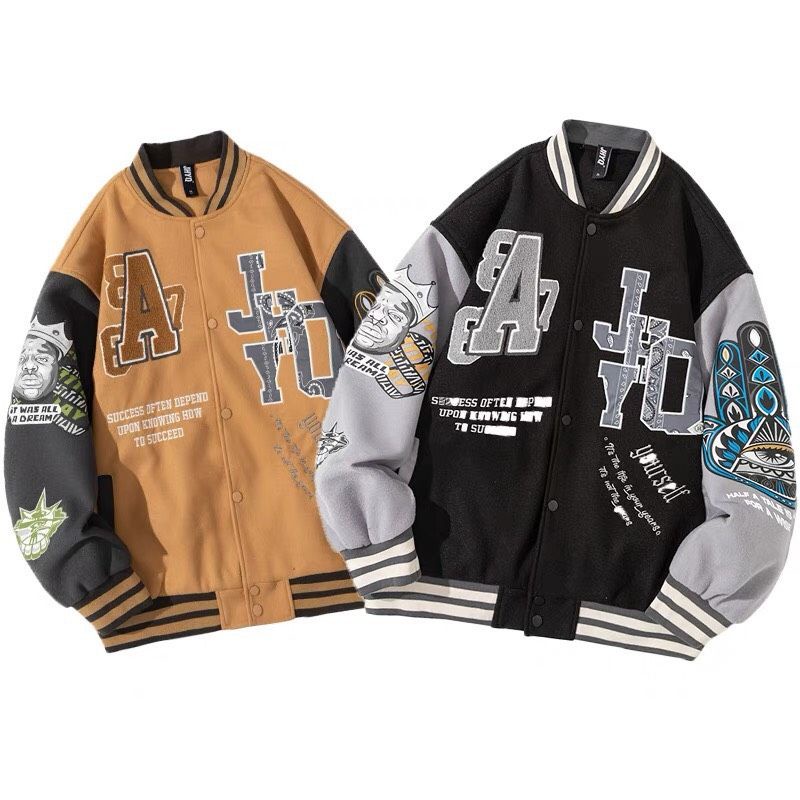 Áo Khoác Nỉ Bomber Nam Kiểu Dáng Bóng Chày - Super Fashion P