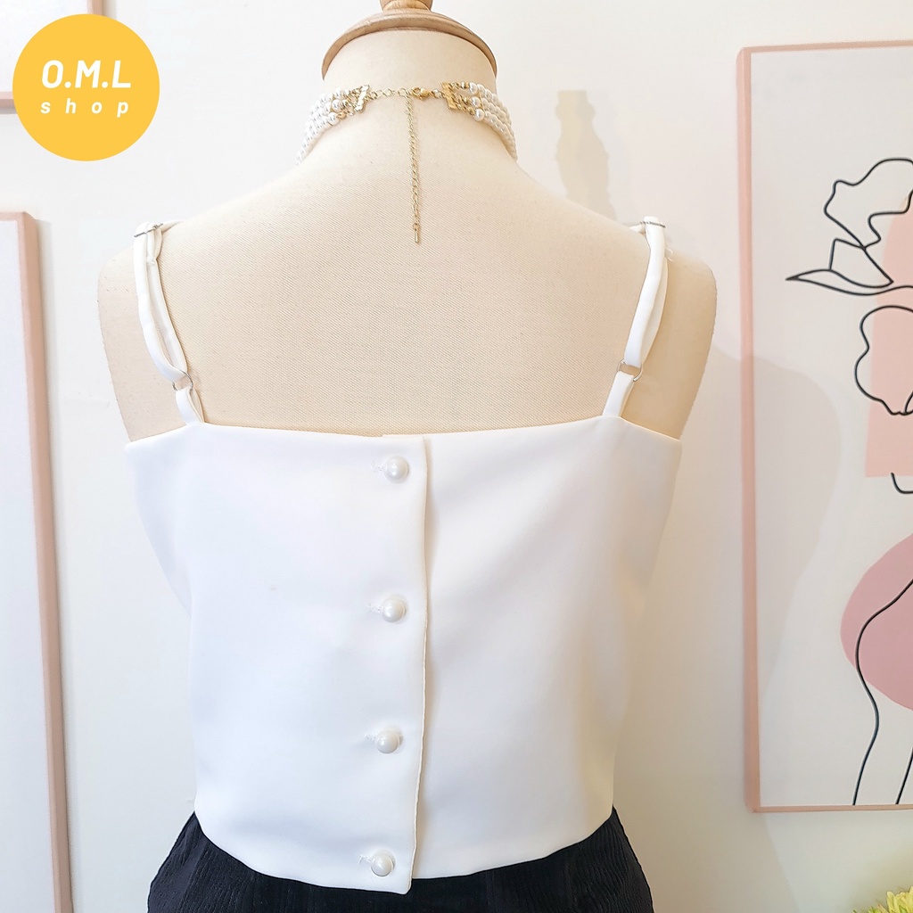 Áo croptop hai dây nơ lớn ĐỨNG PHOM xinh đẹp trẻ trung