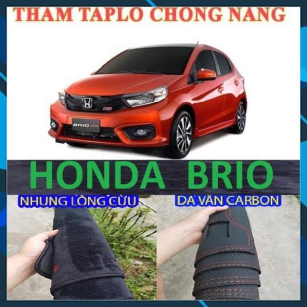 THẢM TAPLO HONDA BRIO LÓT TAPLO XE HƠI CAO CẤP HÀNG 3 LỚP BẢO HÀNH 24 THÁNG CHẤT LIỆU NHUNG VÀ DA VÂN CARBON