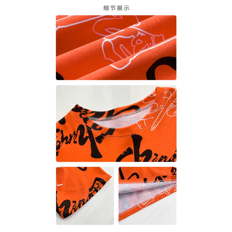 Cotton T-shirt Summer fashion cartoon print for men and women