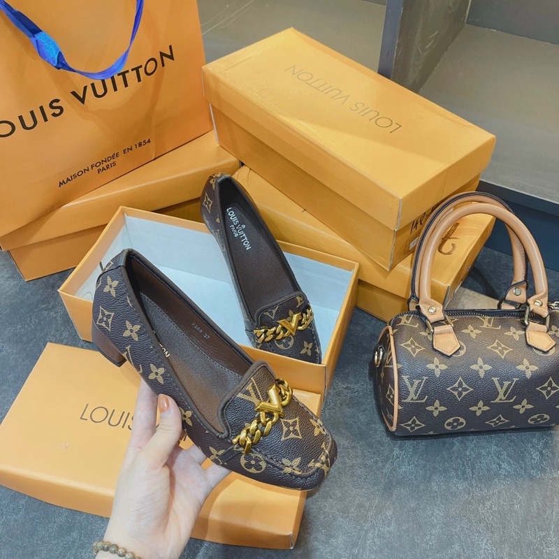 [ rẻ nhất shopee] giày lv nữ full box bill- giày lười nữ đẹp sẵn