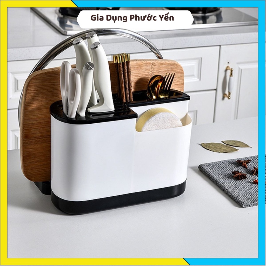Giá Hộp Ống cài dao thớt, đựng đũa thìa muỗng, kệ cắm dao, úp thớt, nắp vung cho nhà bếp