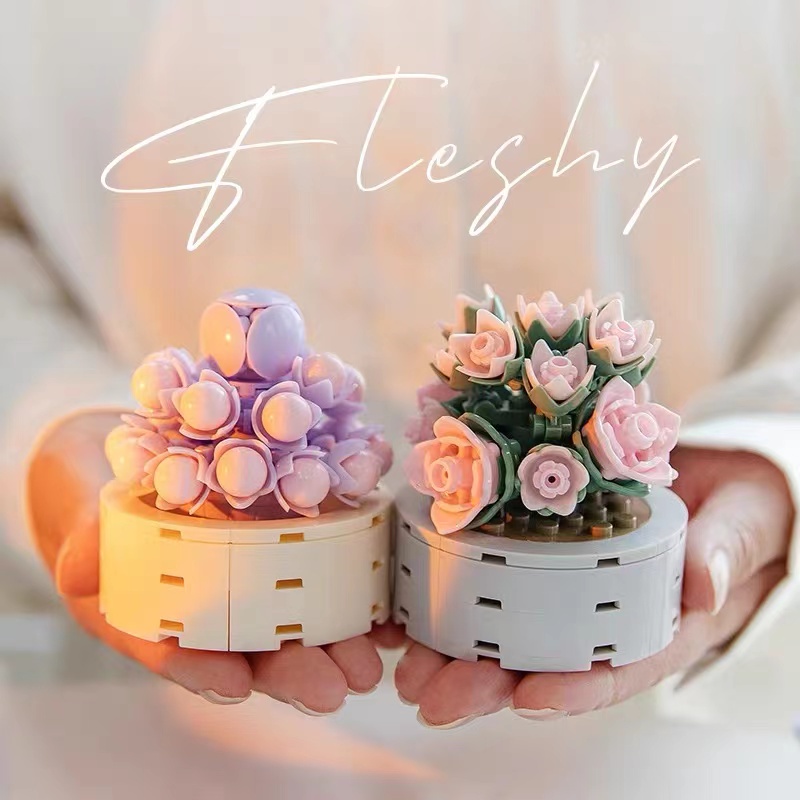 Đồ Chơi Lắp Ráp Chậu Hoa / Cây Cảnh Diy Dễ Thương