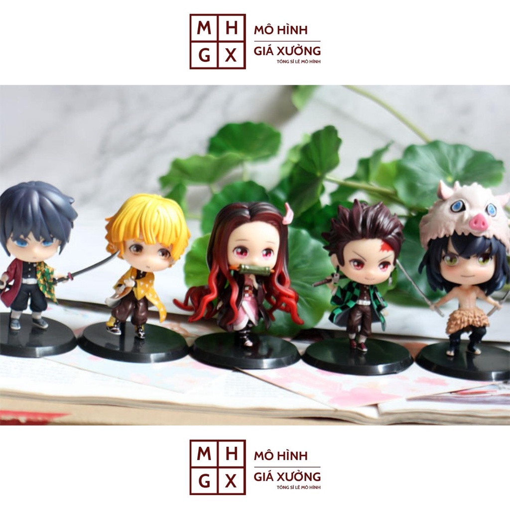 Mô hình Kimetsu no Yaiba zenitsu nezuko tanjiro chibi cute phô mai que siêu dễ thương, figure anime thanh gươm diệt quỷ