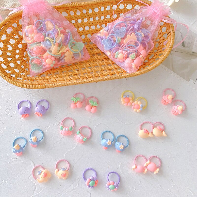 Set 40 Dây Cột Tóc Co Giãn Phù Hợp Cho Bé Gái