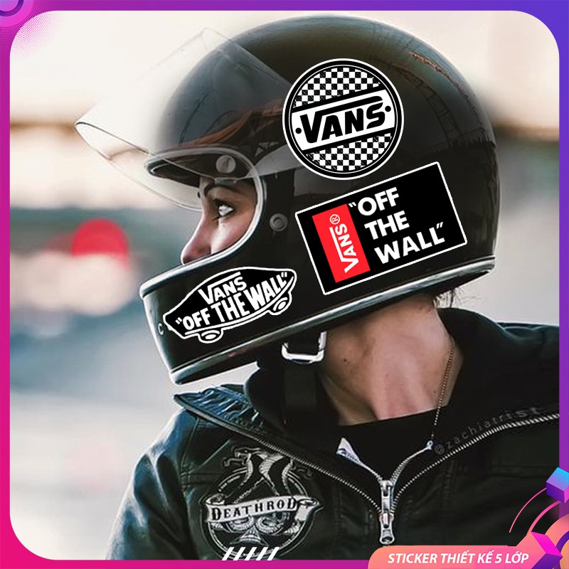 [Mã SKAMSALE07 giảm 10% tối đa 100K đơn 150K] Sticker VANS |Sticker Dán Nón Bảo Hiểm Chống thấm nước