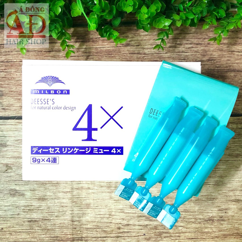 [CHÍNH HÃNG][GIÁ SỈ] VĨ KEM DƯỠNG COLLAGEN SUÔN MƯỢT DÙNG TẠI NHÀ MILBON DEESSE'S 4X CHO TÓC DÀY (9G x 4 ống)