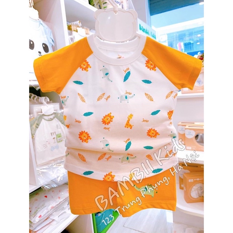 [HÀNG XẢ] Bộ cộc cotton Lullaby bé trai trắng xanh đỏ