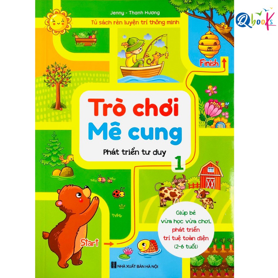 Sách Trò Chơi Mê Cung Phát triển tư duy cho trẻ 2 6 tuổi Quyển 1 (1 cuốn)