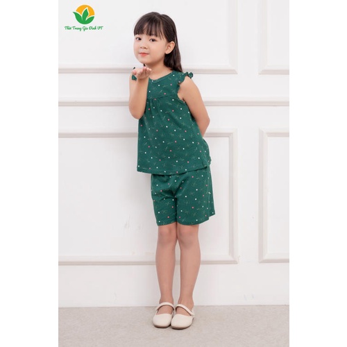 Bộ cotton quần đùi áo sát nách bé gái B63.2201 - Thời Trang Gia Đình VT