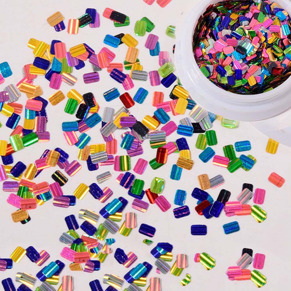 Bộ Nhãn Dán Trang Trí Móng Tay 3D Lấp Lánh Hình Chữ Nhật