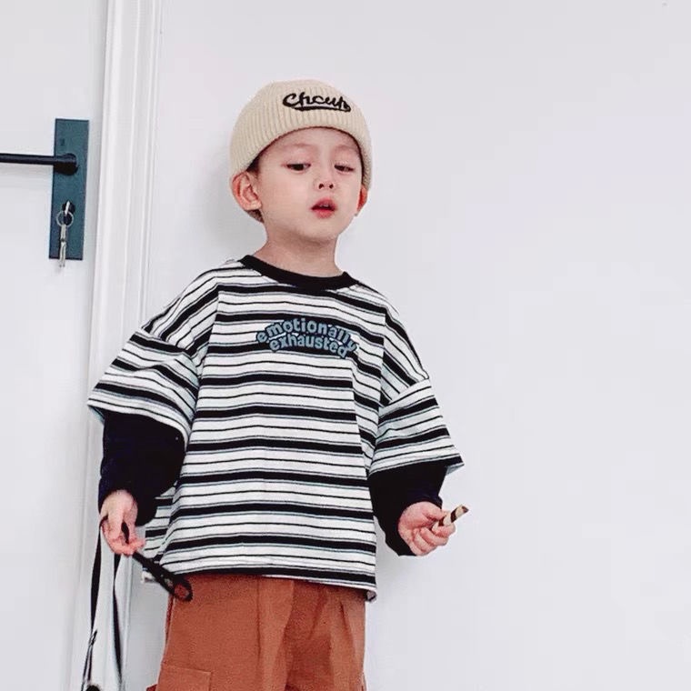Mũ len màu trơn thêu chữ đơn giản màu sắc thời trang dành cho bé
