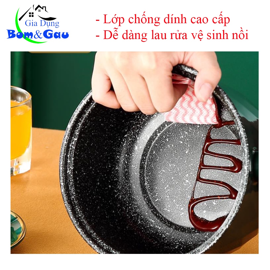 Bếp lẩu mini đa năng chống dính cao cấp kèm khay hấp, nồi hấp mini dung tích 1,8L, có tay cầm tiện dụng