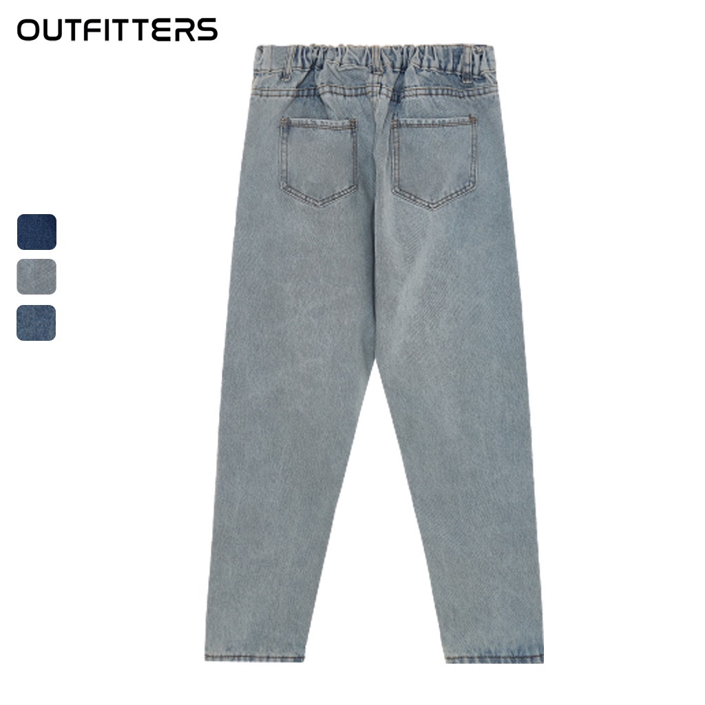 Quần Jean Relaxed Baggy Nữ QJO03 [SIGNATURE FULL BOX] Outfitters Kiểu Trơn Ống Đứng Lưng Thun Form Rộng wash Local Brand