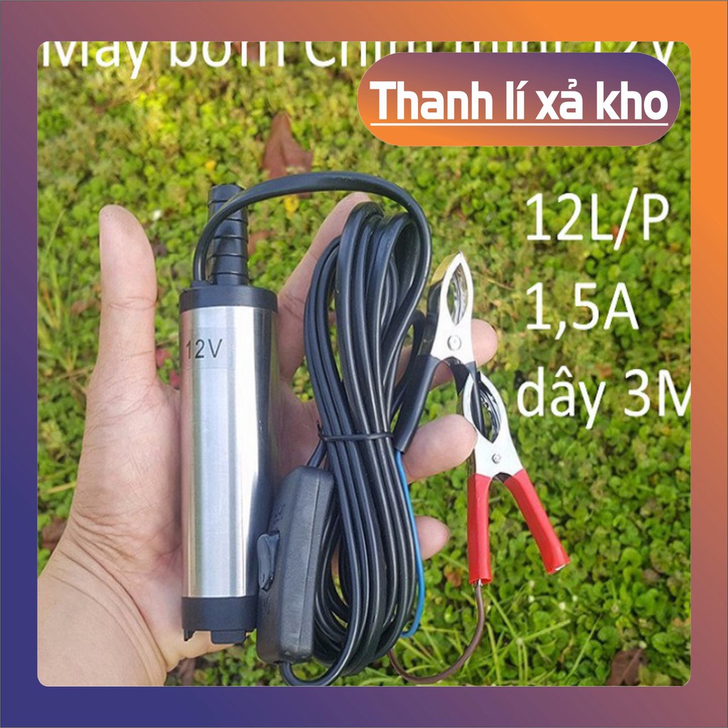 (Thanh Lý) máy bơm chìm hút dầu mini 12V - máy bơm hút dầu ,hút nước mini 12V