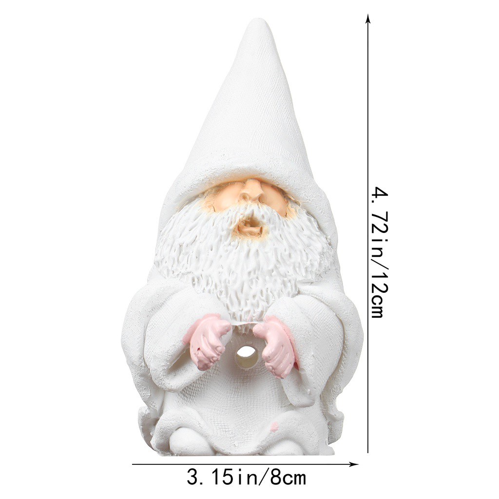 DAPHNE Smoking Dwarf Poly Resin Statue Indoor And Outdoor Little Man Sculpture Gnome Statue White Amusing Lawn Decoration Interior And Exterior Decor Garden Funny Dwarf