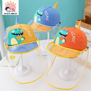 Mũ Khủng Long Chống Giọt Bắn ,Chống Bụi VÀ Che Mặt Cho Bé Từ 5-24 tháng