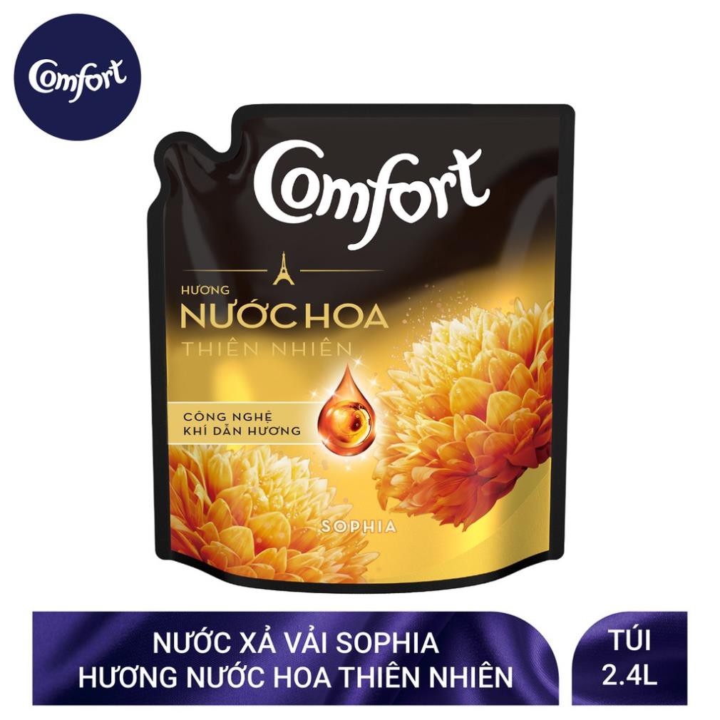 Nước xả vải Comfort Hương Nước hoa thiên nhiên túi 2,4L