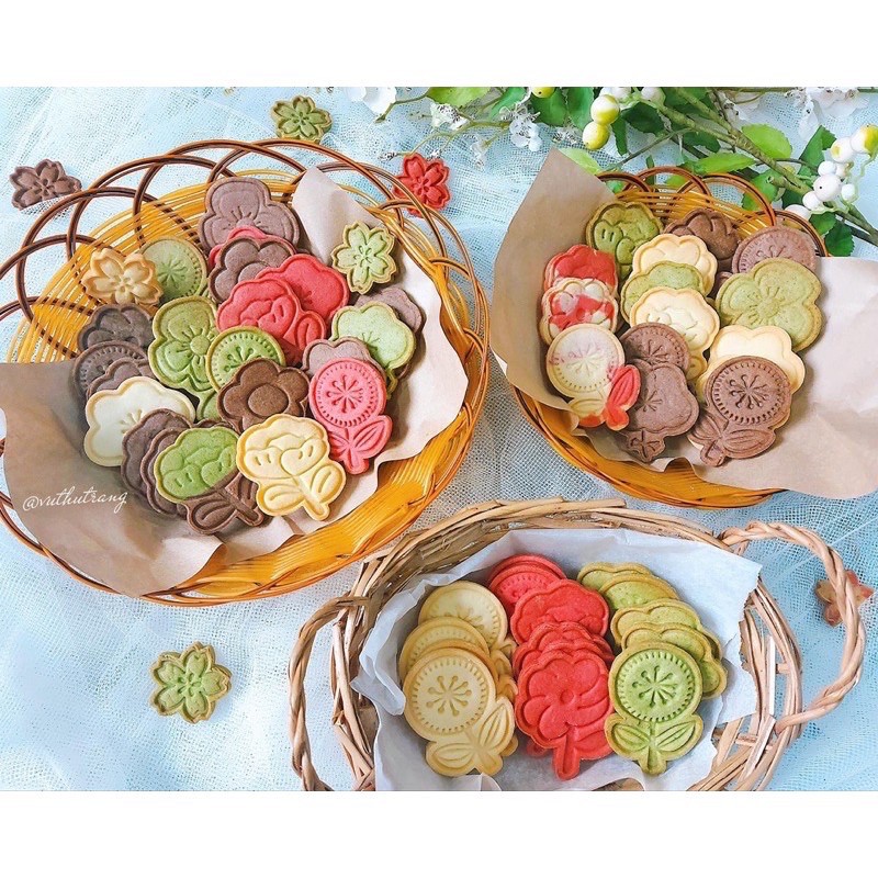 Bộ 4 khuôn cookie cutter tạo hình bánh quy Tết