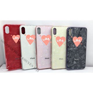 Ốp Điện Thoại Iphone Kính Cường Lực Vân Đá 💖 𝘍𝘳𝘦𝘦𝘴𝘩𝘪𝘱 💖 Ốp Chống Xước. Chống Giật, Viền Mềm Theo Lưng Máy
