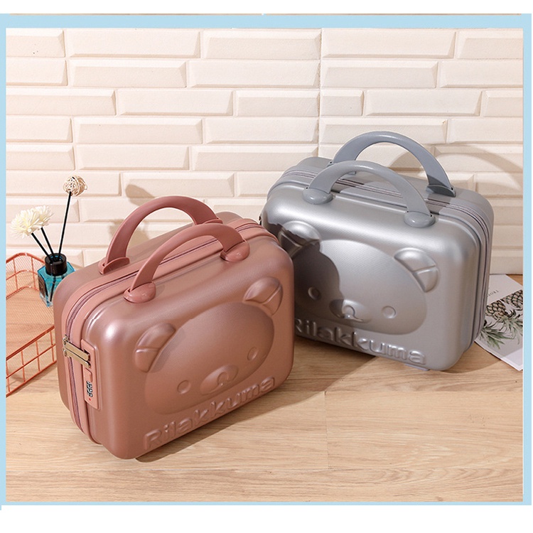 Va Li Du Lịch 14 Inch Có Khóa Mật Khẩu Hình Gấu Dễ Thương