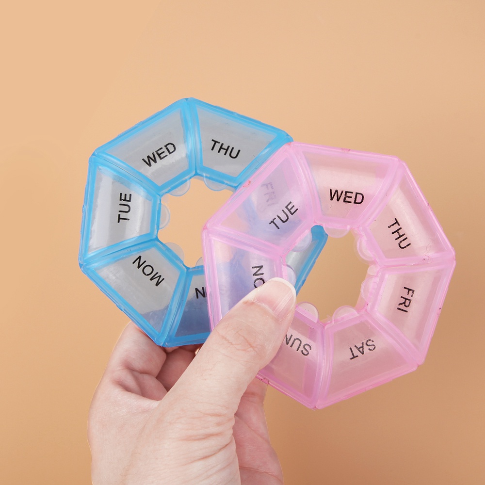 Hộp Nhựa Tròn Mini Đựng Thuốc 7 Ngày Đa Năng