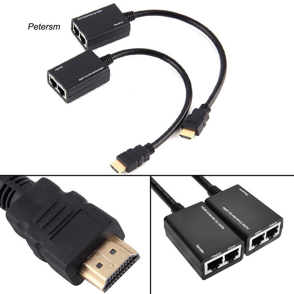 Bộ 2 đầu chuyển đổi HDMI sang 3D 1080P RJ45 Cat5e / 6 LAN Ethernet