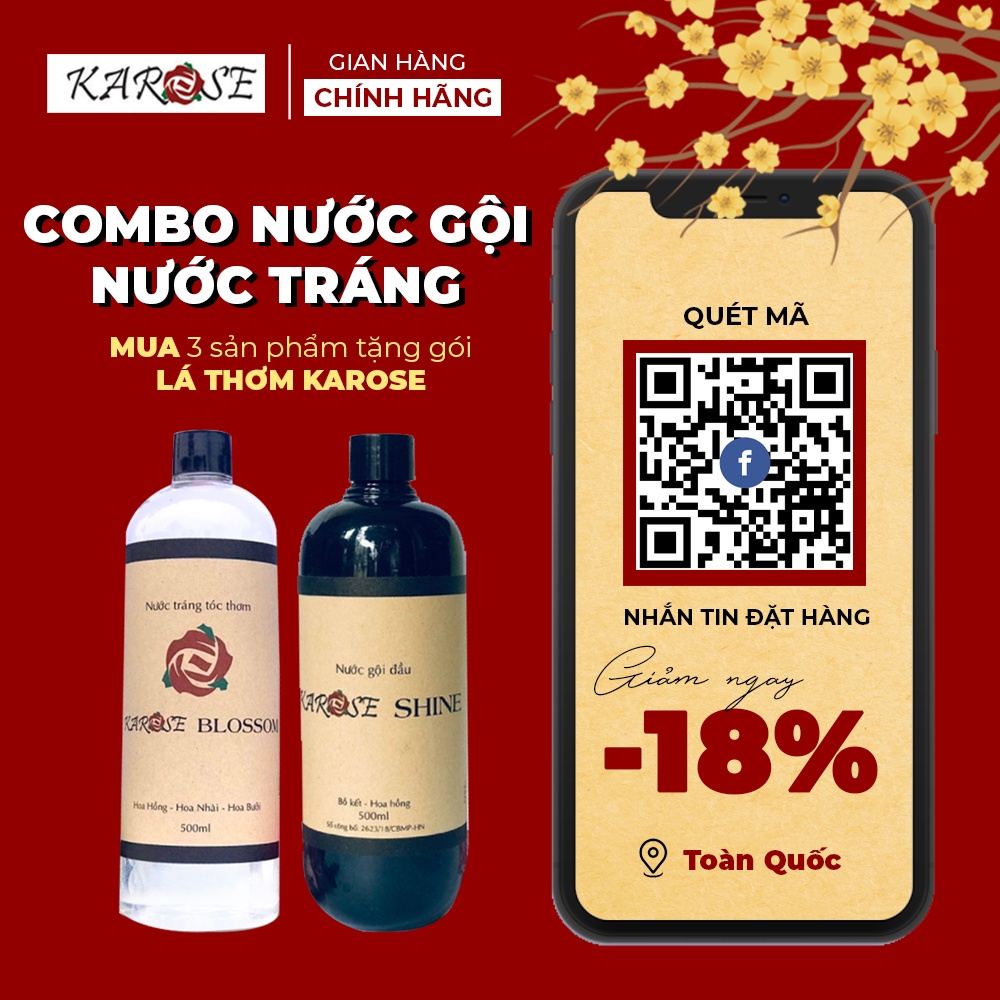 (DATE MỚI NHẤT) COMBO NƯỚC GỘI ĐẦU + TRÁNG TÓC KAROSE