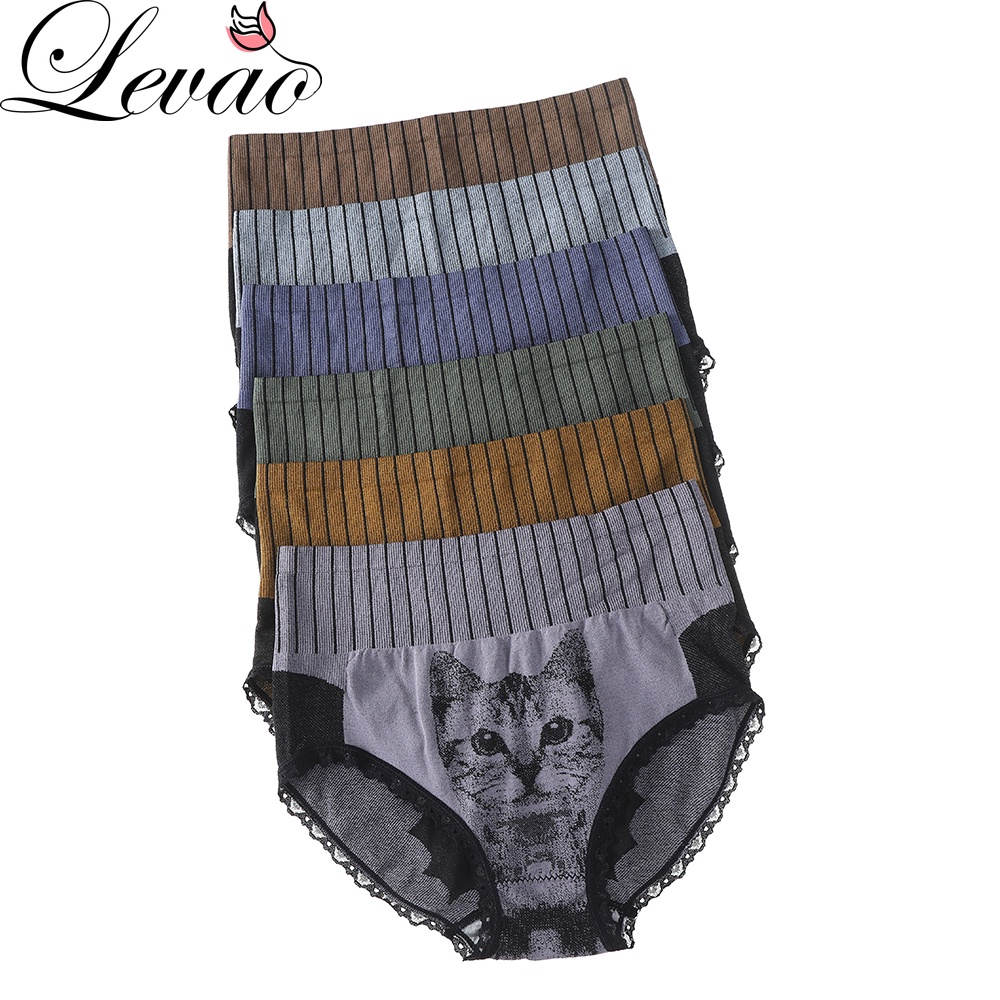 Quần lót Levao lưng cao phối ren quyến rũ dành cho nữ