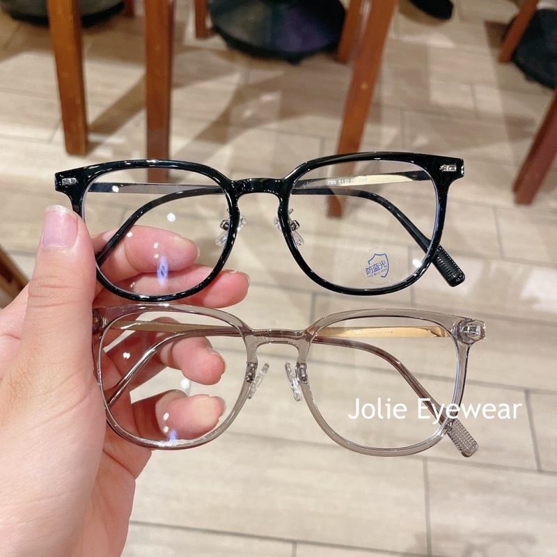Gọng giả cận vuông nhựa phối kim loại mẫu mới 2022 cực xinh 795 chống ánh sáng xanh, UV400  Jolie eyewear