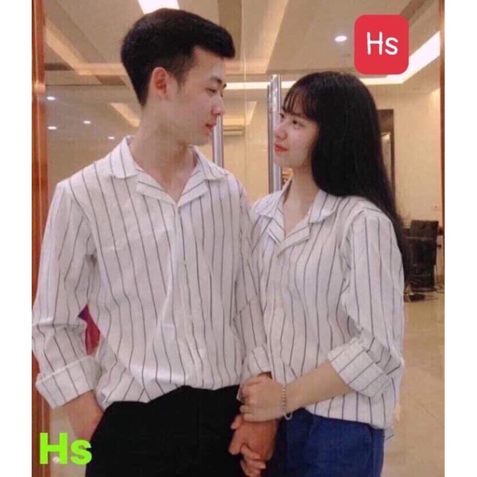 Áo sơ mi kẻ sọc cổ bẻ cực chất, có màu trắng, đen, đỏ